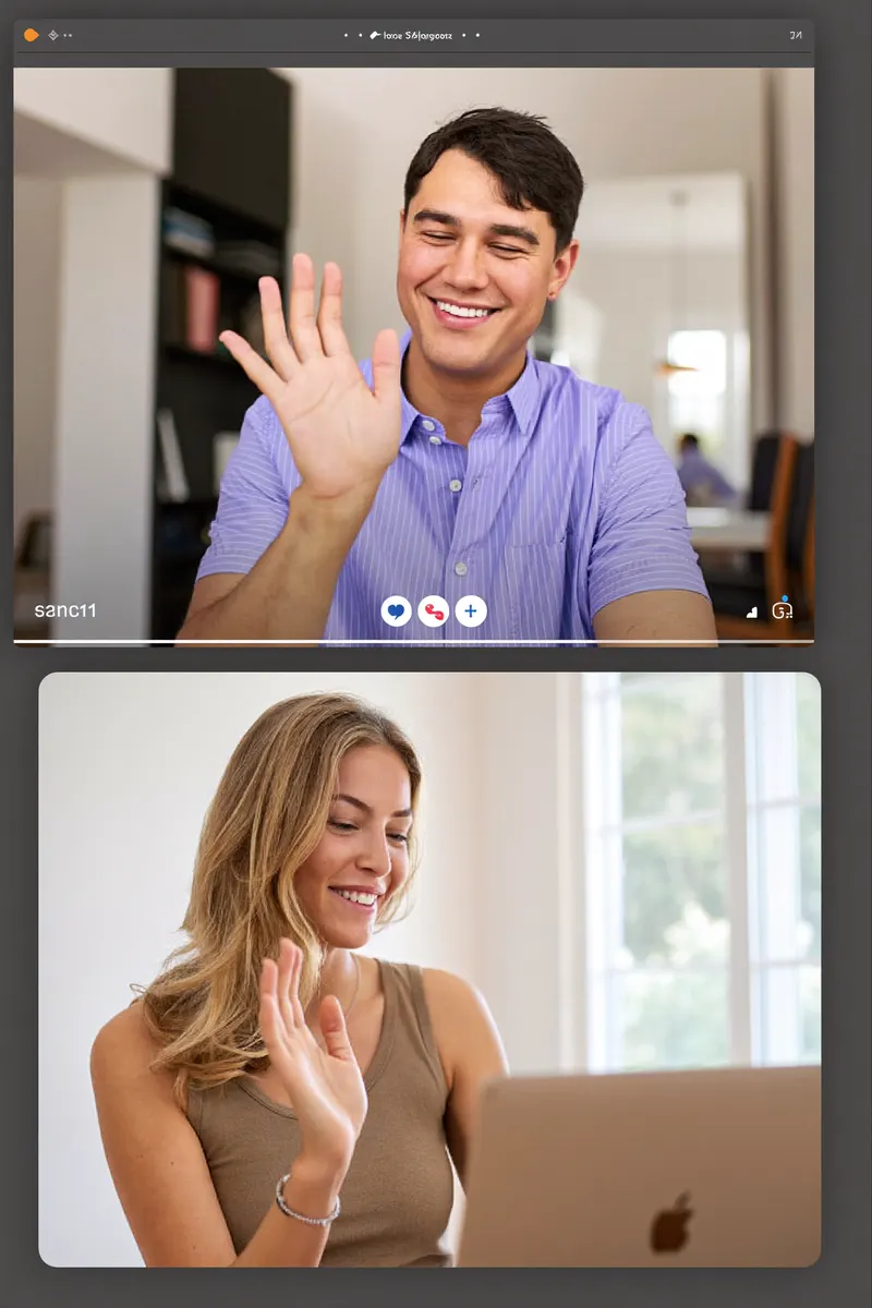 Man waving during a random video chat on an Omegle alternative